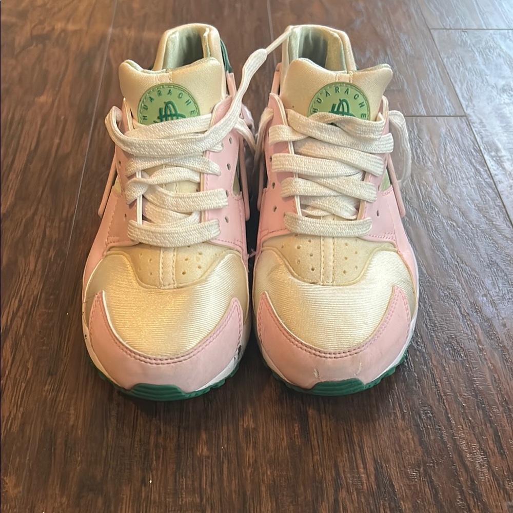 Nike Pink and Cream Sneakers by Huarache